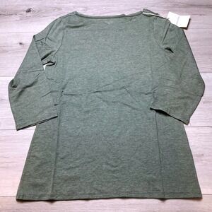 Garnet Hill 3/4 Sleeve Top Women Small Heather Green New With Tags